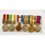 Queens South Africa medal, Kings South Africa medal, 1914 Star with bar,