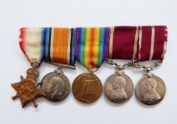 WWI 1914-15 Star, War medal, Victory medal,