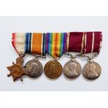 WWI 1914-15 Star, War medal, Victory medal,