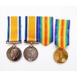 WWI Victory medal and War medal named to '2907 PTE C E LANE Glouc YEO' and War medal named to '3044