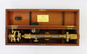 W F Stanley surveyors level in mahogany case, with label to lid,