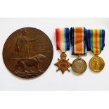 WWI Memorial plaque named to 'WILLIAM JAMES GEACH' and 1914-15 Star,