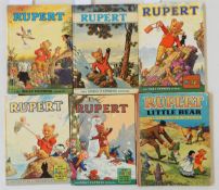 Various Rupert annuals, 1951 "Rupert and Little Bear", stories and pictures in full colour, 1956,