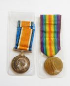 WWI War medal and Victory medal named to '236455 PTE F C NICHOLLS GLOUC YEO'