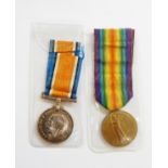 WWI War medal and Victory medal named to '236455 PTE F C NICHOLLS GLOUC YEO'