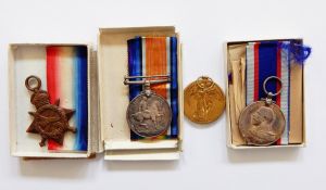 WWI Naval trio with Royal Naval reserve long service and good conduct medal,