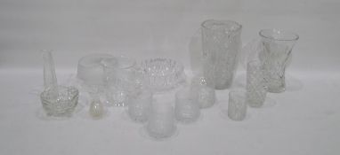 Cut glass vases, 20th century tumblers, bowls,