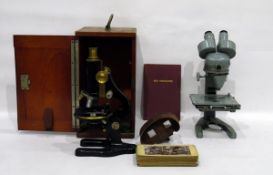 C Baker, London microscope, in case,