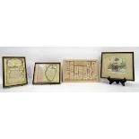 Thomas Gardner Handcoloured engraved road map "The Roads from London to Wells in Norfolk and St