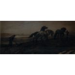 19th century Etching "The Last Furrow",