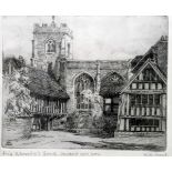 N M Ward Etching Edward VI School, Stratford Upon Avon,