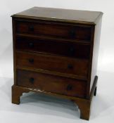 Georgian style mahogany chest of drawers with moulded edged top, four long graduated drawers,