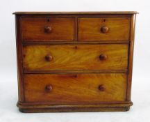 Victorian mahogany chest of drawers, with moulded edged top,