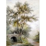 Warren Clark (19th/20th century English school) Pair of watercolour drawings Figures by stream,