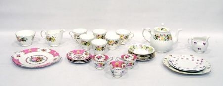 Colclough china part tea service, floral decorated,