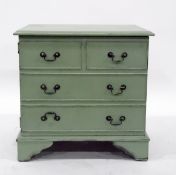 Painted filing cabinet in the form of a chest of drawers, with dummy drawer front,