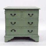 Painted filing cabinet in the form of a chest of drawers, with dummy drawer front,