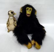 Steiff 'Mungo' meerkat and a ventriloquist's chimpanzee (2)