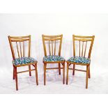 Set of four kitchen chairs with plastic seats,