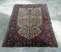 Persian Kashan wool millefleurs prayer rug,