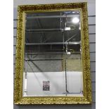 Modern rectangular gilt framed wall mirror