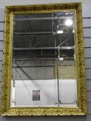 Modern rectangular gilt framed wall mirror