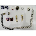 Quantity of costume jewellery to include bangles, beaded necklaces, clip-on earrings,