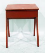 Child's red painted desk