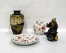 Chinese ginger jar and plate, marked Hong Kong to base,