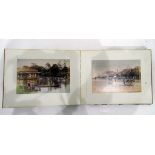12 coloured photographs of Japan, one titled "Marunouchi Tokyo" in concertina folding book,