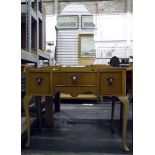 20th century mirror-backed dressing table with frieze drawer flanked by a pair of square-shaped