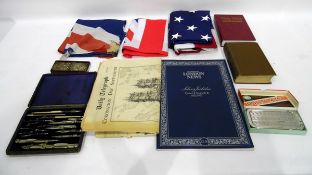 Various 20th century ephemera including flags,