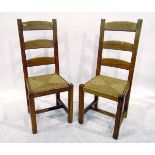 Set of four kitchen chairs with wicker seats (4)