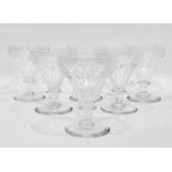 Set of six 19th century style sweetmeat glasses, vine decorated, 12.