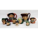 Collection of nine Royal Doulton Toby Jugs to include Royal Doulton Old Charley,