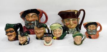 Collection of nine Royal Doulton Toby Jugs to include Royal Doulton Old Charley,