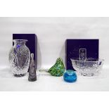 Boxed Edinburgh Crystal cut vase and bowl,