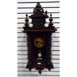Victorian mahogany wall clock by H Samuel, Manchester (glass missing),