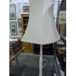 White painted standard lamp with shade