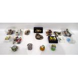 Quantity of miniature items to include model animals, glassware, foreign wooden dolls,