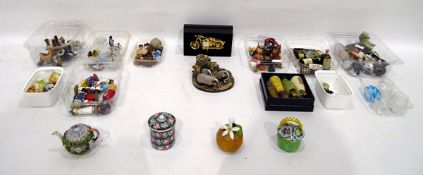 Quantity of miniature items to include model animals, glassware, foreign wooden dolls,