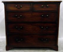 Georgian mahogany straight front chest of two short and three long graduated drawers,