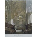 19th century by E T Dolby Handcoloured lithograph Gloucester cathedral,