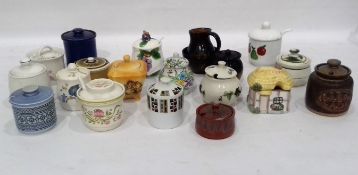 Collection of 19 honey pots to include Alfred Meakin, Hornsea,