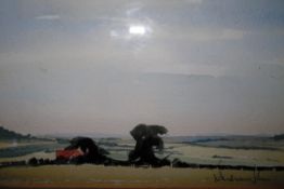Andrew John (20th century) Watercolour "Across the Sussex Weald",