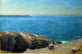 Albert Goodwin (1845-1932) Watercolour and bodycolour "From Morte Point, N Devon",