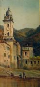 Early 20th century English school Watercolour Continental scene with church and other buildings