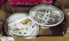 Portmeirion 'Botanic Garden' large comport, a Queens china 'Virginia Strawberry' side dish,