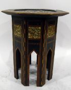 Middle Eastern octagonal inlaid occasional table with star to top decoration,