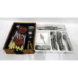Quantity of composition handled fish knives and forks,